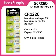 SCRCEO CR1220 Lithium 3V Button Battery 1220 [FAST SHIP OUT]
