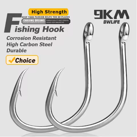 9KM Fishing Hooks Saltwater Live Bait Hooks 25~100Pcs Circle Hooks Catfish Hooks Wide Gap Non-offset