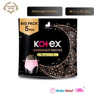 Kotex Overnight Panties M-L / L-XL (5s) - Period Panties with 360 Anti-Leakage Protection Disposable