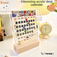 2024 New Perpetual Calendar Creative Personalized Office Desk Ornaments High-Looking Acrylic Calendar Wooden Tray Desk Calendar molisa