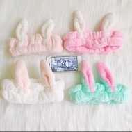 Skincare long bunny ears headband (with video)