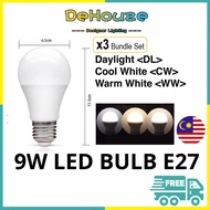 DeHouze {3 UNITS BUNDLE SET} 9W Led Bulb A60 Frosted Globe Bulb 9W / 220v-240v / E27 Holder