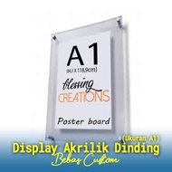 A1 Acrylic Wall Display, Luxury Acrylic Poster Display, Acrylic Wall Display, Promotional Media Wall