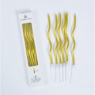 6 PCS Birthday Candle Curved Cake Candle Cake Topper Decoration