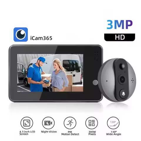 3MP iCam365 2.4G Wifi Wireless Doorbell Peephole Security-protection Digital Door Peepholes Video Ey