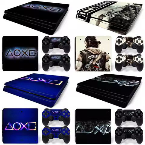 For PS4 Slim Console Skin Wrap Sticker Cover for PS4 Slim Protective Vinyl Decal for Controller