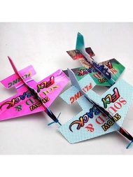 5入組兒童玩具小飛機模型，可拼裝旋轉飛機，派對小禮品DIY拼裝