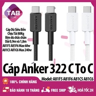Genuine Anker 322 C To C Cable 0.9m 1.8m - A81F5 A81F6 A81C5 A81C6