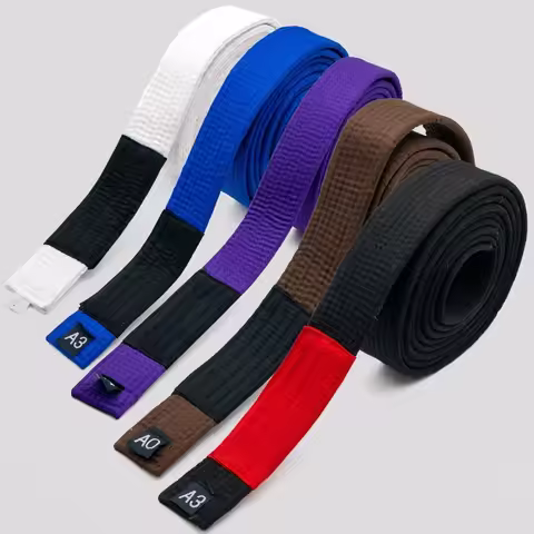 Brazilian Jiu Jitsu BJJ Belts 215cm - 315cm Adult A0 A1 A2 A3 A4 Black Brown Purple Blue White Unise