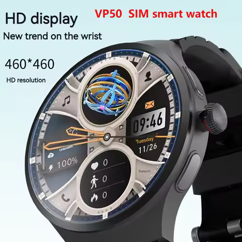 VP50 smartwatch Global call SIM Card 4G Android 10 AMOLED 1.75 inch 180° Pull out Camera GPS WIFI Wh