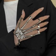 ✓ Halloween jewellery skeleton skeleton exoskeleton bracelet glove style with flexible joints, adjus