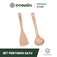 Ecowin Cookware Non-Stick Pan Special Long Handle Cooking Utensils Kitchenware Wood Spatula