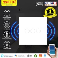 VETTO Smart WiFi Touch Wallswitch - 3 Gang White Switch