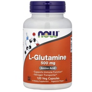 NOW Foods L-Glutamine 500 mg Immune Support Amino Acid Muscle Recovery Gut Health 120 Capsules