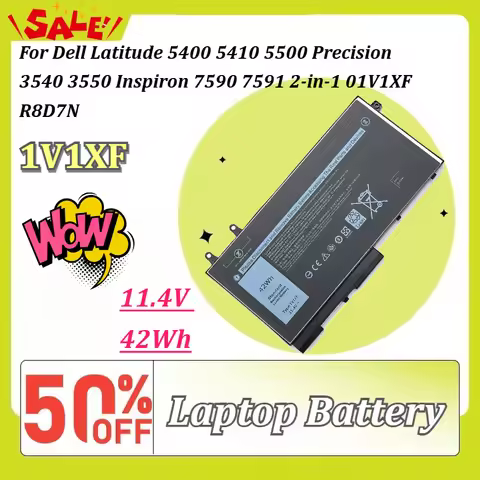 New 1V1XF 11.4V 42Wh Laptop Battery for Dell Latitude 5400 5410 5500 Precision 3540 3550 Inspiron 75