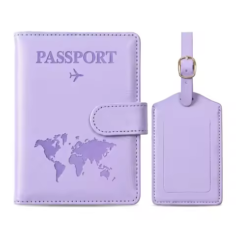 Pomelo Best Passport Holder and Luggage Tag Set for Women Men PU Leather Travel Accessories