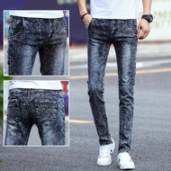 slim pants levis 501 original jeans Jeans Men S Korean Version Trend Summer Thin Section Dark Gray Snowflake Pants Yout