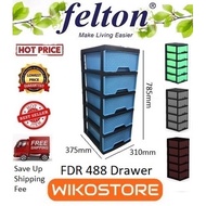 Lowest Price 🔥🔥🔥 [ Wikostore website RM9.90 Shipping Only ]  Felton FDR488 Durable Drawer 5 Tiers (12"W x 15"D x 31"H)