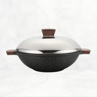 Shogun Granite Cookware Plus 36cm Covered Nonstick Wok with IH
