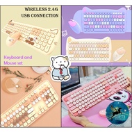 [Local Stock] N520 and MOFII Geezer Cat Hello Bear Wireless Keyboard Mouse Set with Round Keycap