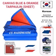 Blue Orange Waterproof Canvas Tarpaulin Sheet Canopy Camping Kanvas Khemah Pasar Malam PenutupTutup 