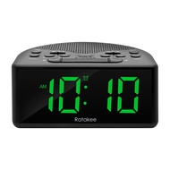 Digital Alarm Clock Radio for Bedroom with AM/FM Radio, Earphone Port, Easy to Read 1.4” LED Digits,