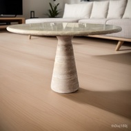 Nordic round and Square Cave Stone Tea Table Cream Style Living Room Simple Cave Stone Dining Table Natural Marble Side