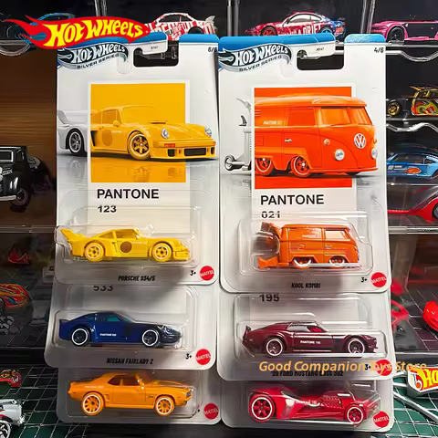 Genuine Hot Wheels Silver Series Pantone Artsy Set Porsche/Camaro/Kombi/Mustang/Nissan 1:64 Diecast 
