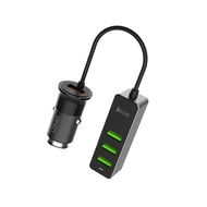 LDNIO C61 Combo 4 USB Port Car Charger / 35W Qualcomm 3.0 Quick Charge / 120cm