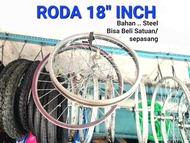 RODA SEPEDA 18 INCH VELG 18 INCH SEPEDA ANAK BMX MINI WHEELSET 18 INC BAHAN BESI STEEL SEPASANG BISA