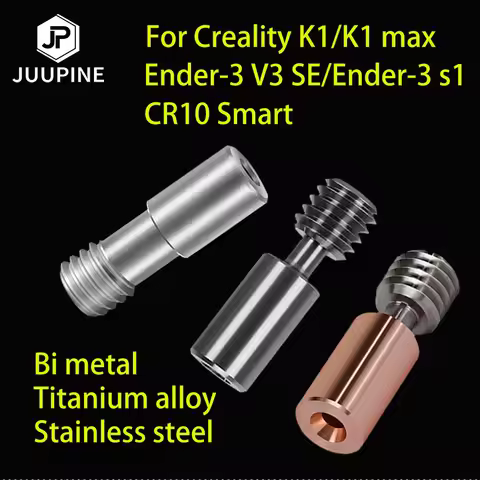 For Creality K1 Heatbreak K1 Max Ender 3 Ve Se Throat Ender 3 S1 Bimetal Titanium Alloy Stainless St
