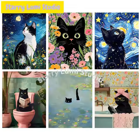 DIY Personalized Couple Cat Photo Custom Diamond Painting, Adult Beginner 5D Diamond Painting, DIY F