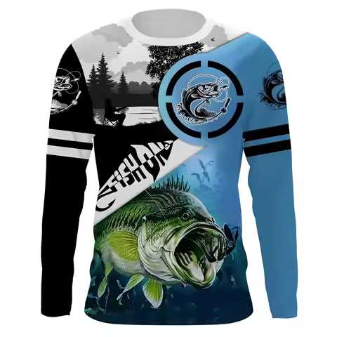 Boy’s Long Sleeve T-Shirt 3D Fishing Print Graphic T Shirts Boys Clothing 2-10y Fashion Outdoors Spo