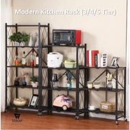 3/4/5 Tier Kitchen Rack Movable with Trolley | Storage Rack | rak dapur