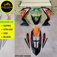 (STICKER TANAM/AIRBRUSH) RAPIDO COVER SET RS150R V2 SUPRA GTR-150 (10) BLACK