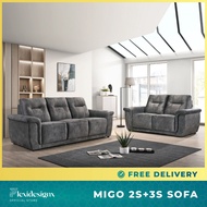 2+3 Seater Sofa Velvet Fabric Seat Solid Wood Frame MIGO Flexidesignx