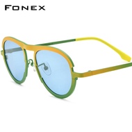FONEX วินเทจผู้ชายแว่นกันแดดแฟชั่นวินเทจแว่นตากันแดดโพลาไรซ์2024เฉดสี UV400ผู้หญิงใหม่ F85800T