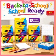 10PCS Crayon Set Washable Crayon For Kids 6/8/12/24 Color Non-Toxic Drawing Painting School Supplies