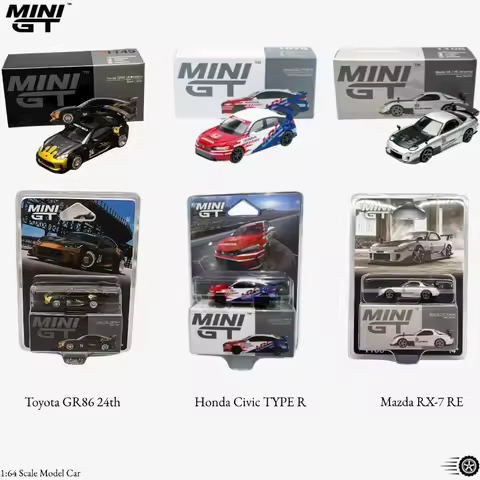 MINI GT series 1/64 Mazda RX7 RE Amemiya 2025D1GP, #1192 Countach, BMW M5，metal cast model car, boys