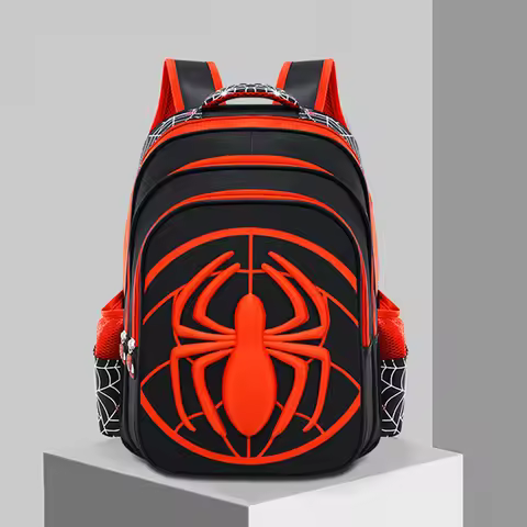 3D three-dimensional Cartoon Spider Children's Shoulder Bag Teen Boy Girl Schoolbag Pencil Case 2Pcs