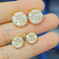 Fashion Fashion ❤ 5.6 Carat Phantom Color All Real Moissanite Diamond Earrings 13mm 100% Full Stone 