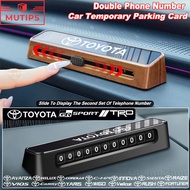 Toyota GR TRD Car Phone Number Card Plate Car Sticker Double Number Temporary Parking Card For Wigo 