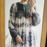 Vintage 70s 嬉皮老印度薄棉洋裝