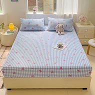 hot 11pc Simple Checkered Bow Love Printed Single Bed Sheet Soft Comfortable Breathable Suitable for