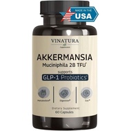 VINATURA Akkermansia Probiotic - Suplemen Akkermansia Munciniphila, Suplemen GLP-1 - 60 Kapsul
