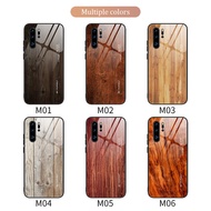 Tempered Glass Case Huawei Mate 30 Pro Mate 30 Lite P30 Pro P30 Lite P20 Pro P20 Lite 2019 Nova 5T Nova 5 Pro Nova 5i Pro Nova 4e Nova 3e Honor 9X Pro Honor 20 Lite Honor 10 Lite Honor 8X Y9 Prime 2019 Y9 2019 Wood Grain Tempered Glass Case Cover