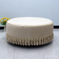 Sarung Tahan Gelincir Bangku Sofa Bangku Bulat Pijakan Kaki Kusyen Penutup Penuh Menukar Sarung Sofa