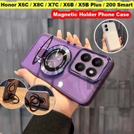 Casing Honor X6C X8C X7C X6B HONOR X5b Plus 200 Smart 5G Casing with Magnetic Stand Holder Soft Shoc
