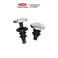 OXO จุดปิดและล็อคอากาศไวน์แบบกดได้ แบบเซท 2 ชิ้น I OXO STL SPILLPROOF WINE STOPPER SET