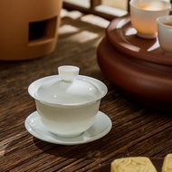潮州楓溪功夫茶具鳳凰單樅試茶薄胎蓋碗80毫升高溫白瓷小品兩人用